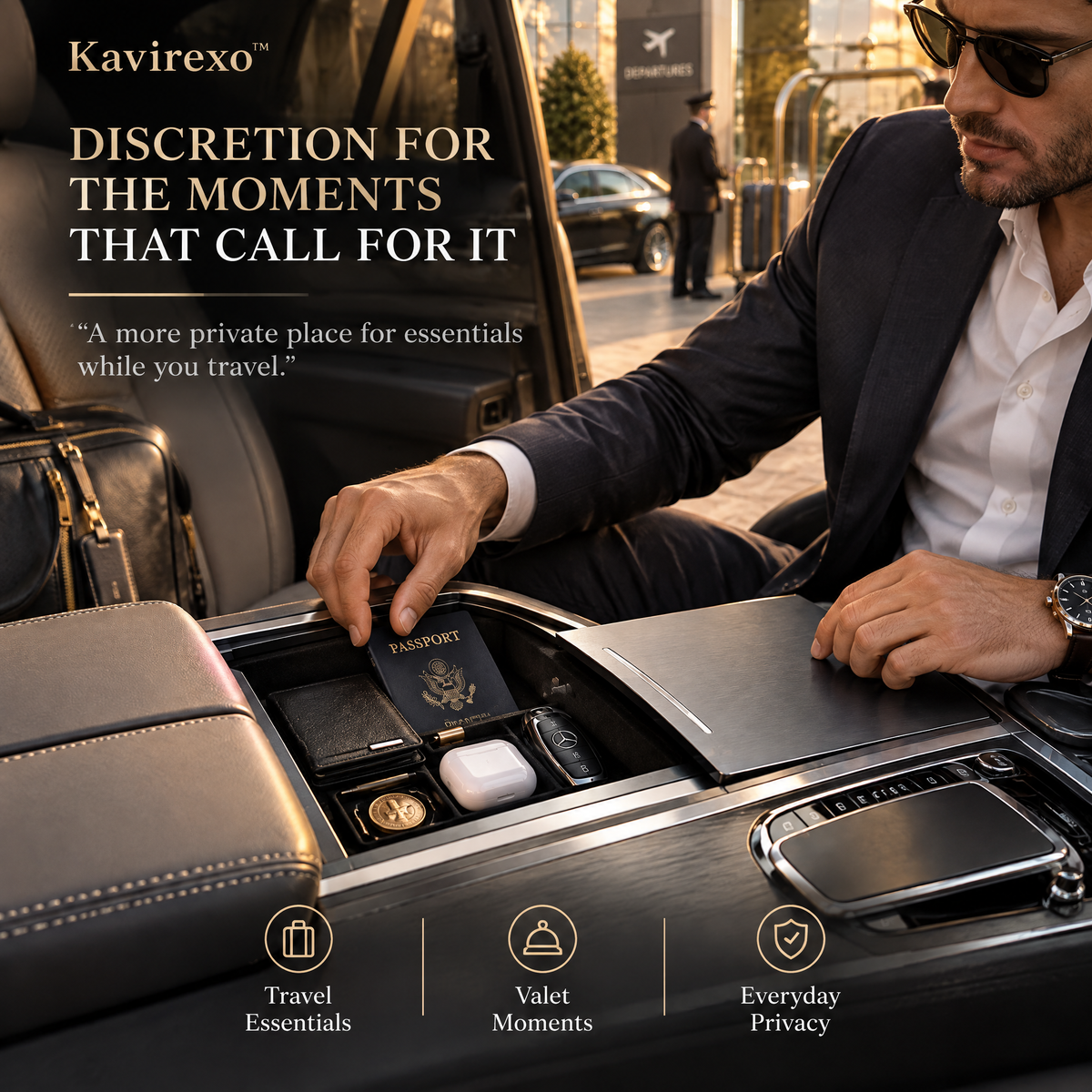 Kavirexo™ Console Sliding Privacy Vault