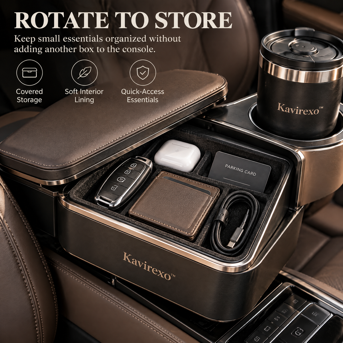 Kavirexo™ Rotating Armrest Utility Hub