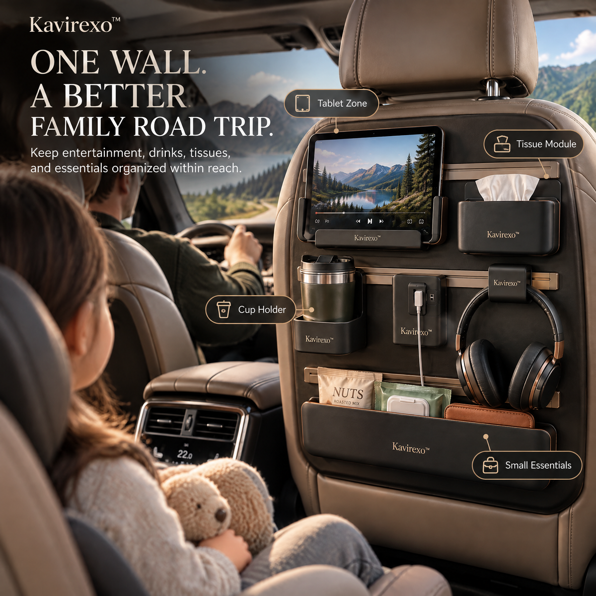 Kavirexo™ Seatback Modular Travel Wall