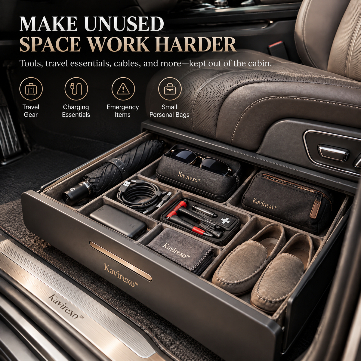 Kavirexo™ Under-Seat Pull-Out Drawer