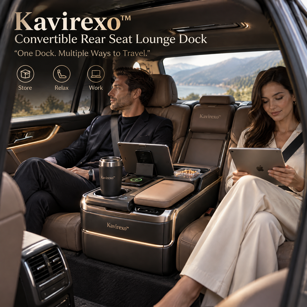 Kavirexo™ Convertible Rear Seat Lounge Dock