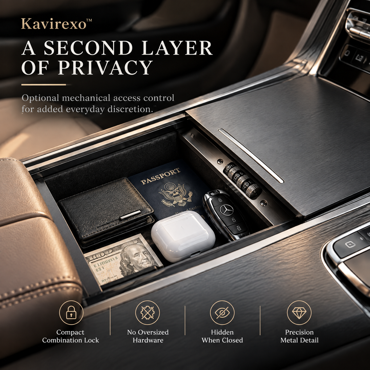 Kavirexo™ Console Sliding Privacy Vault