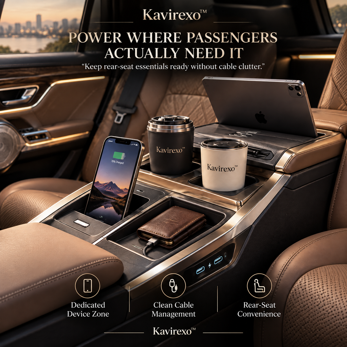 Kavirexo™ Rear Seat Executive Console