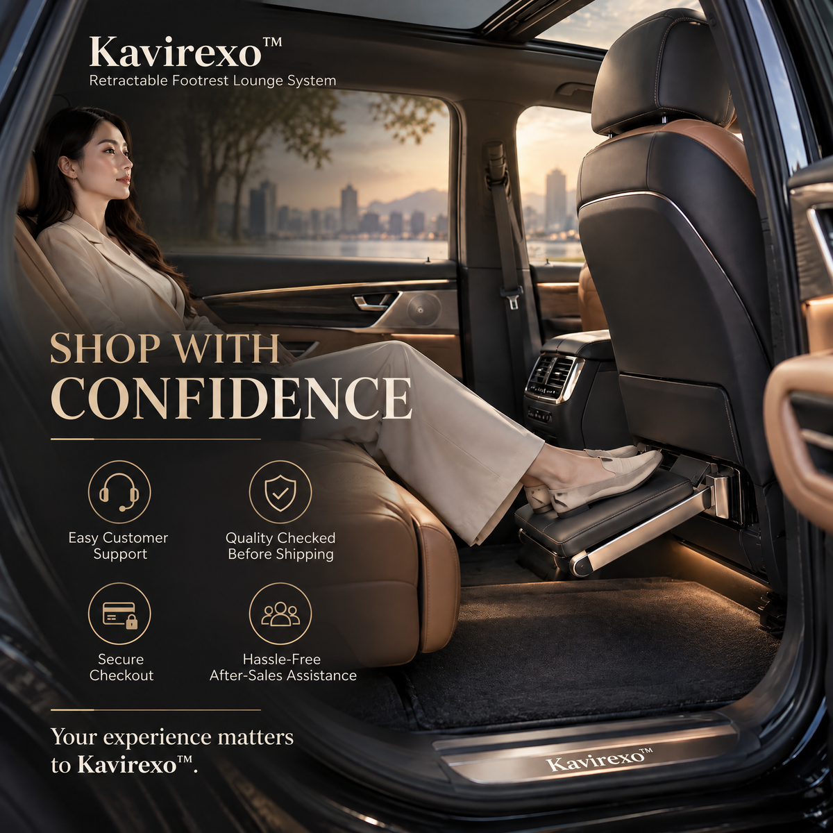 Kavirexo™ Retractable Footrest Lounge System
