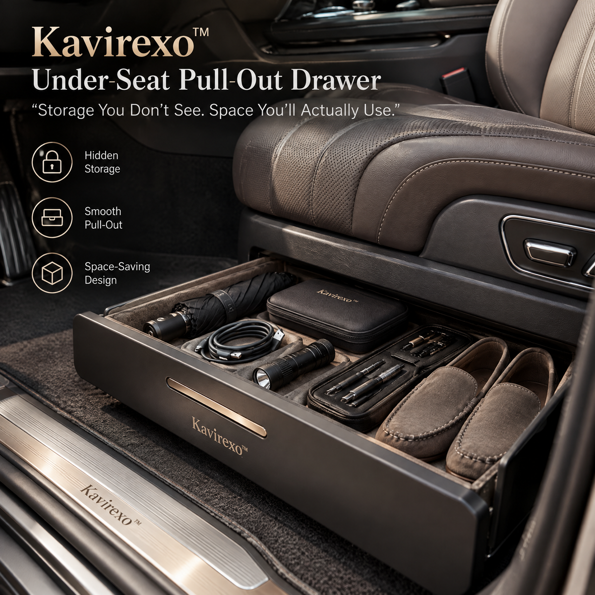 Kavirexo™ Under-Seat Pull-Out Drawer