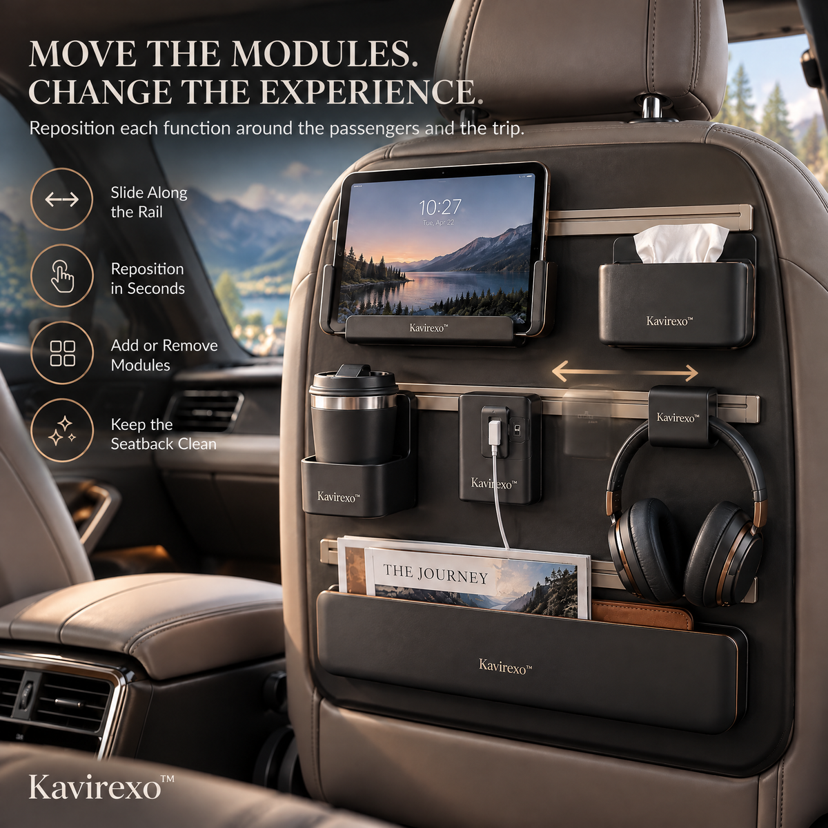 Kavirexo™ Seatback Modular Travel Wall