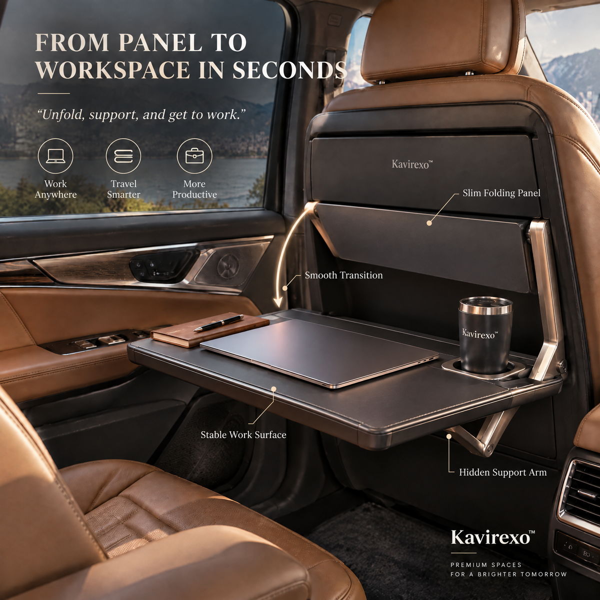 Kavirexo™  Fold-Out Passenger Workstation
