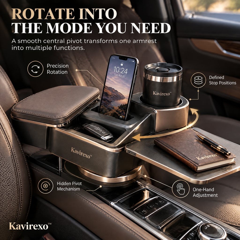 Kavirexo™ Rotating Armrest Utility Hub