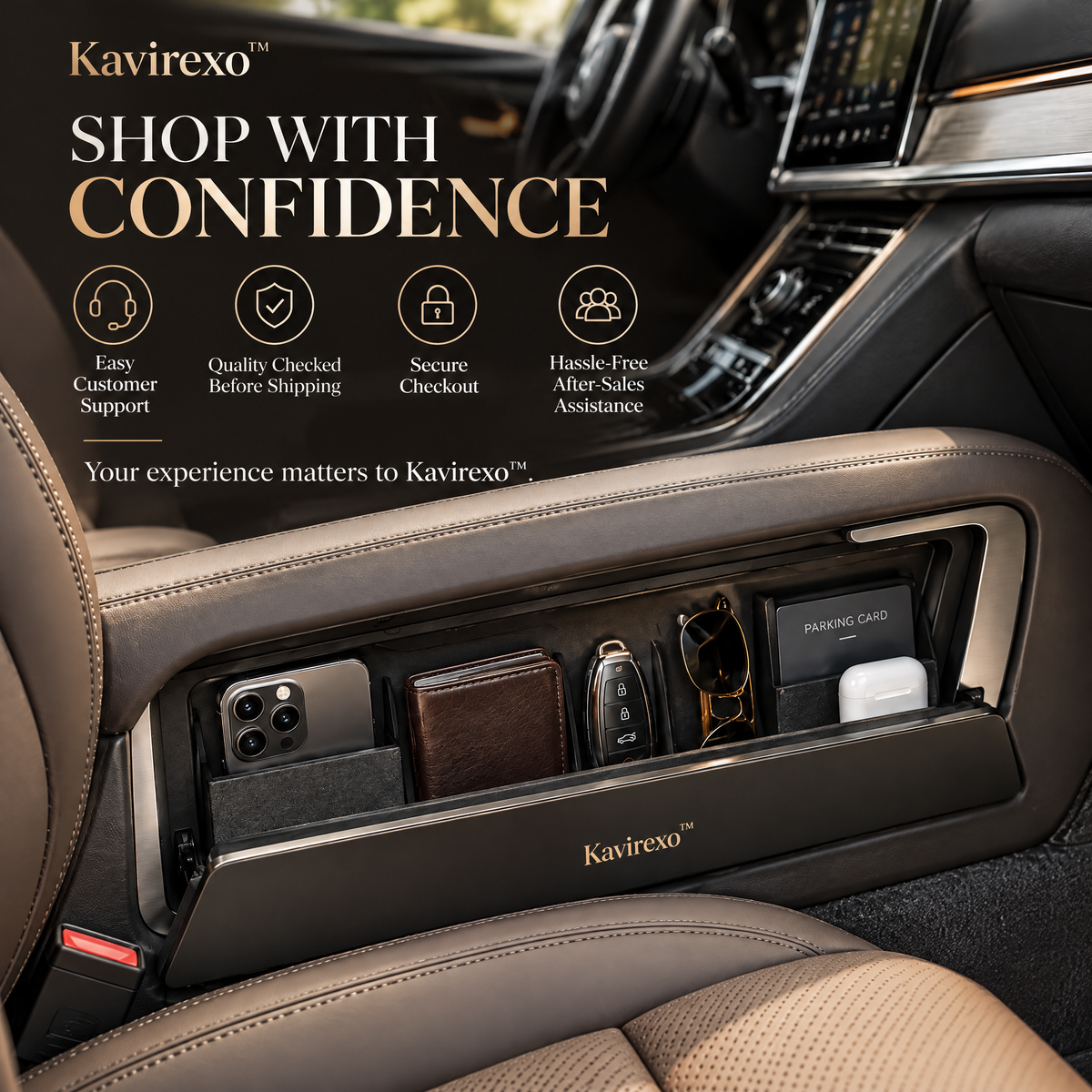 Kavirexo™ Seat-Side Hidden Valet Dock